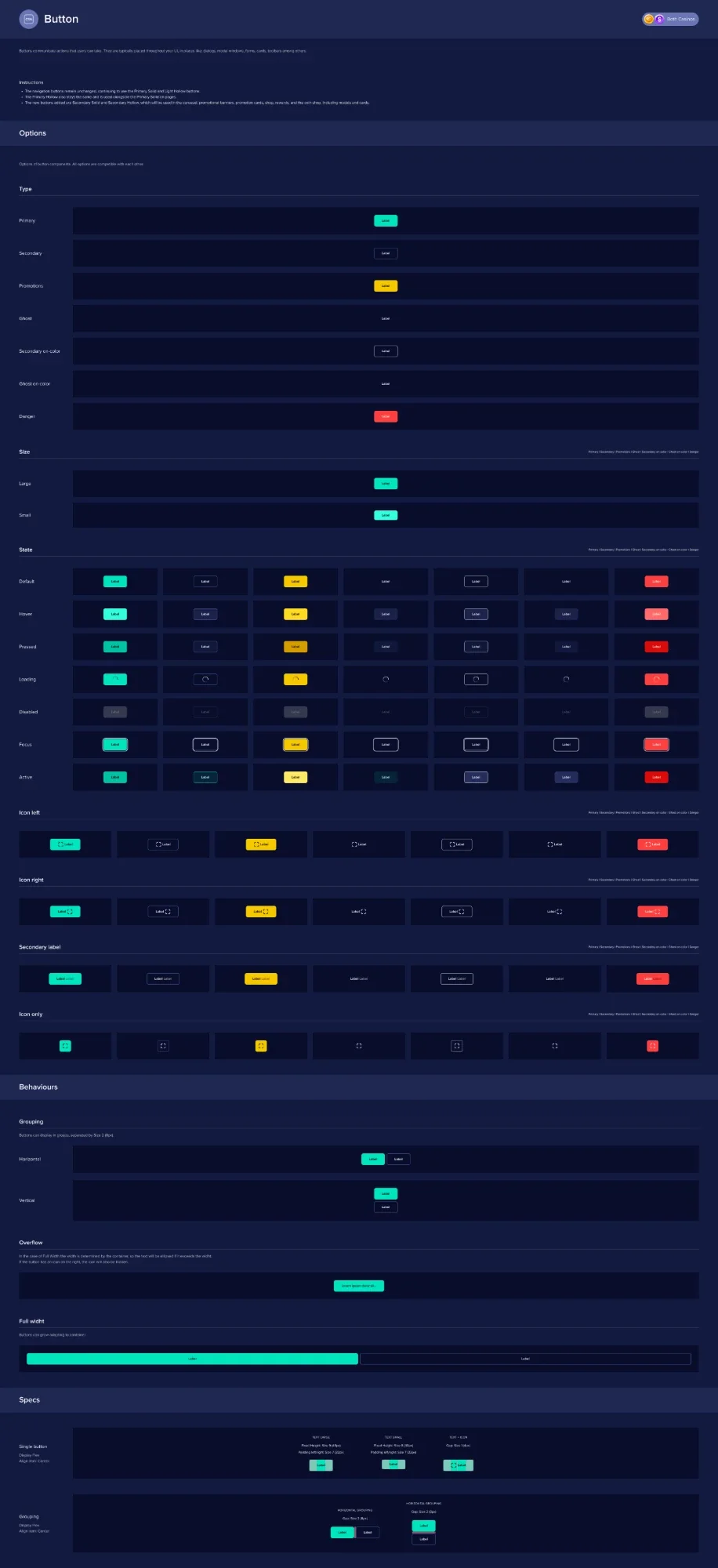 Button documentation page